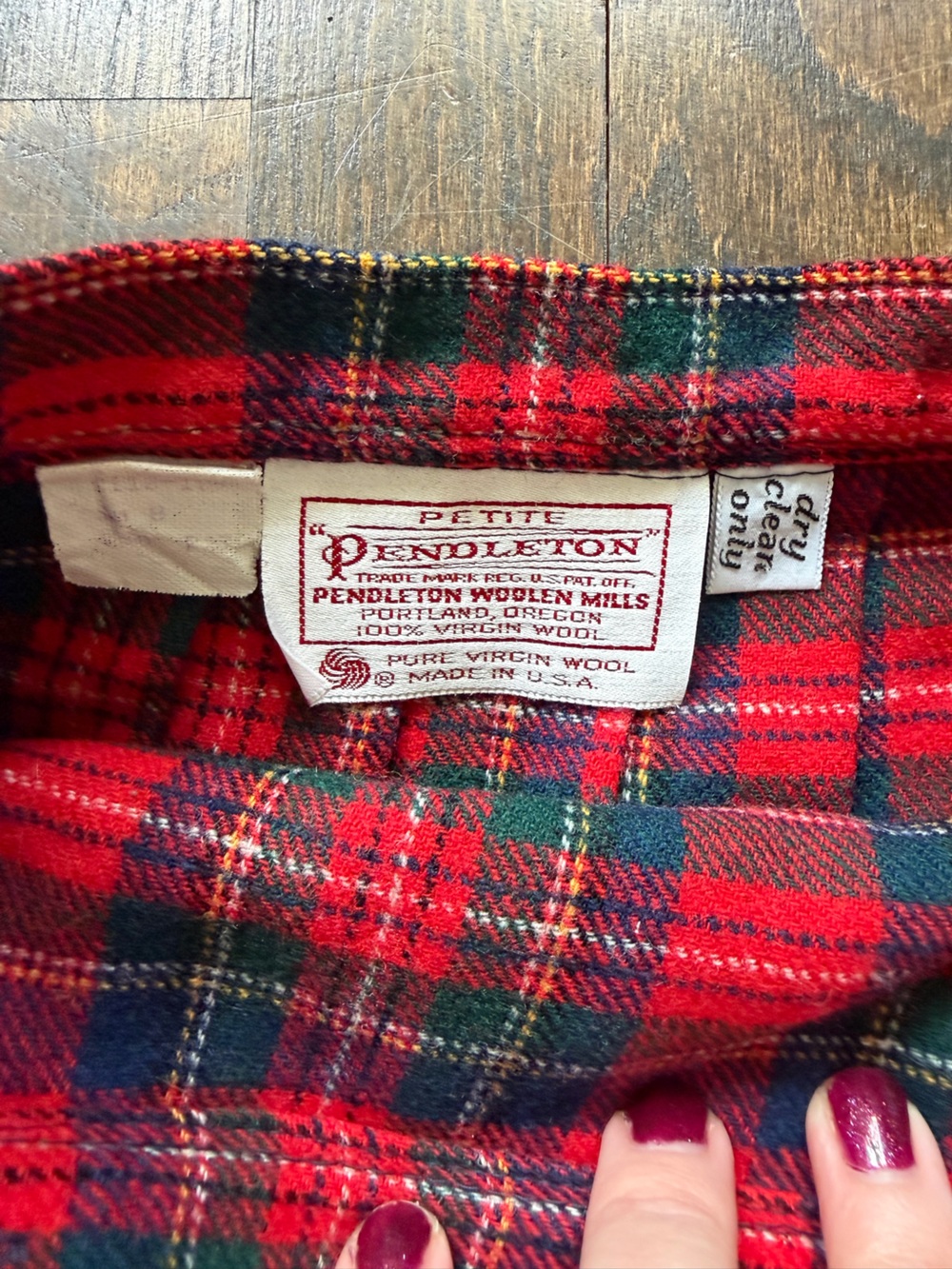 Pendleton Red and Green Tartan A-Line Skirt - Picture 3 of 7